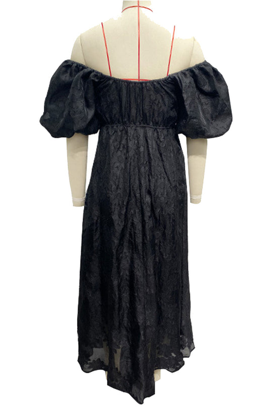 R&B | Tägliches Gerafftes Off-Shoulder Ballkleid mit Kurzen Ärmeln - 3 Farben