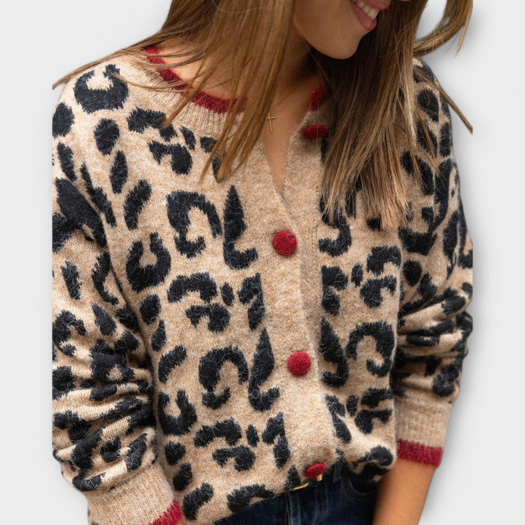 R&B | Braun Leopard Strickjacke
