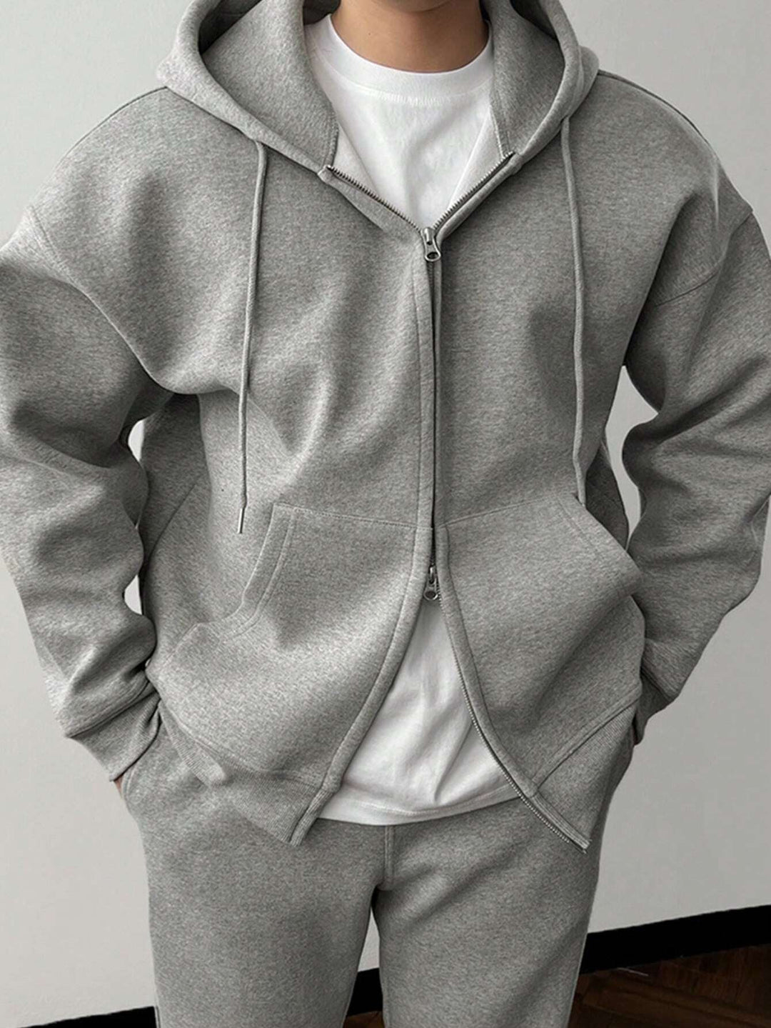 R&B | Unifarbener Kapuzenpulli und Hose für Herren