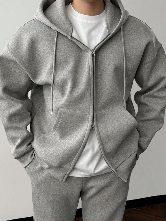 R&B | Unifarbener Kapuzenpulli und Hose für Herren