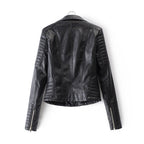 Damen Kunstleder Bikerjacke mit gesteppten Details und schmalem Schnitt R&B