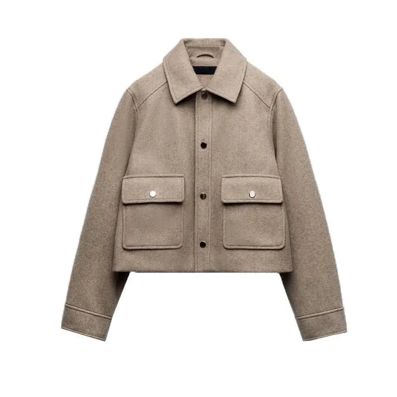 R&B | Lässige Herbstjacke für Damen mit Klappe und Taschen