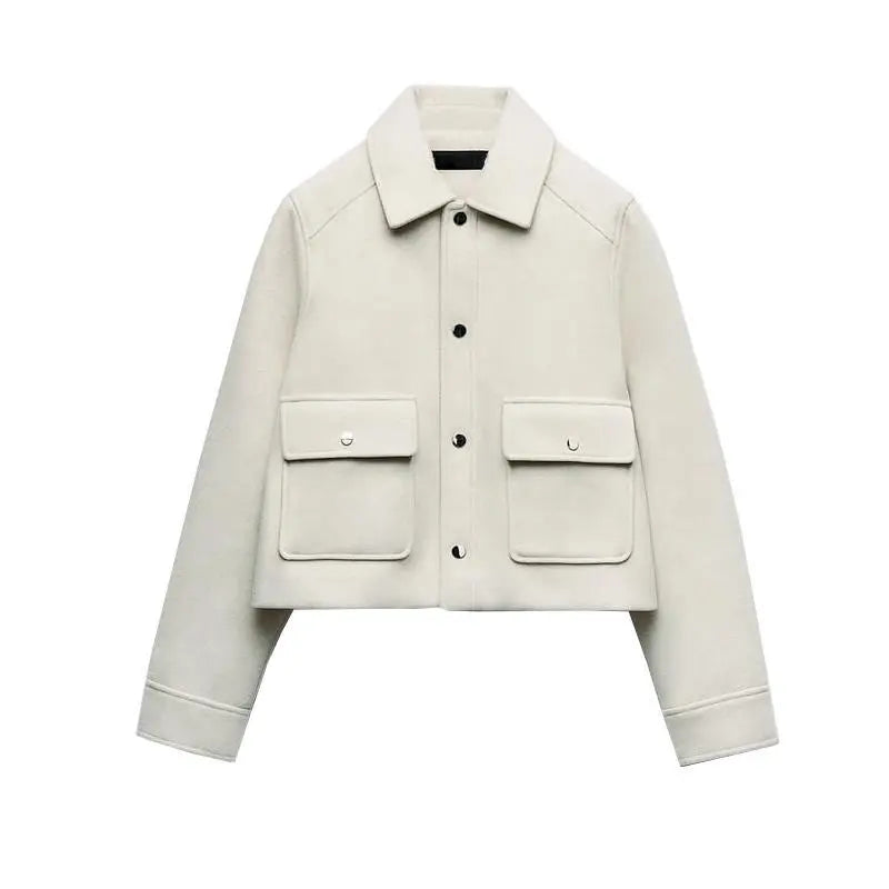 R&B | Freizeit-Autumn-Jacke für Frauen mit Klappe und Taschen R&B