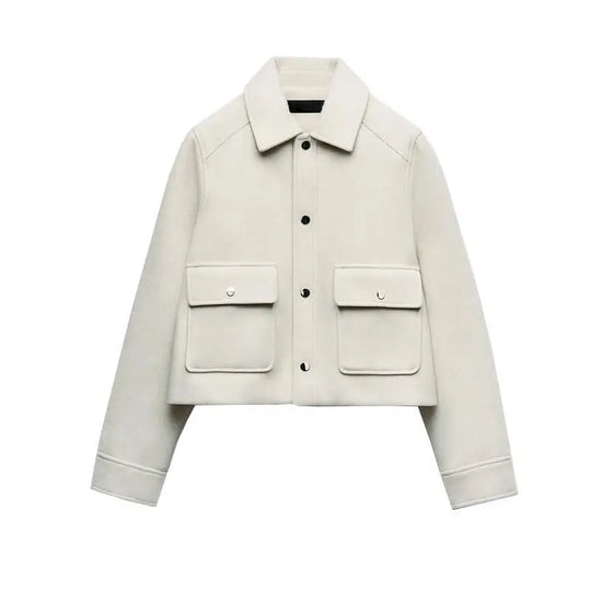 R&B | Freizeit-Autumn-Jacke für Frauen mit Klappe und Taschen R&B