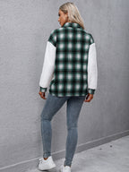 R&B | Karierte Kragenknopf Jacke