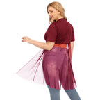 Damen modisches Mesh-Top mit integriertem Rock R&B