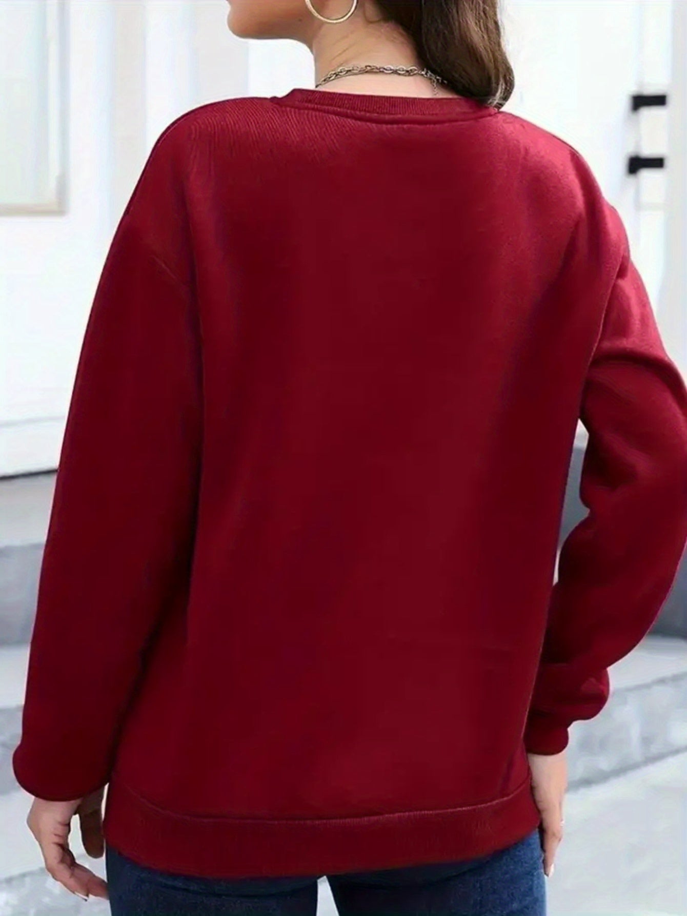 R&B | Jul Sweatshirt mit Print Baumwolle Goldener Weihnachtsbaum Design