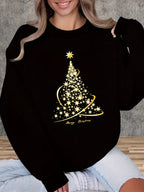 R&B | Jul Sweatshirt mit Print Baumwolle Goldener Weihnachtsbaum Design