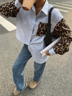 R&B | Damenbluse mit Leo-Details Auffällig, Locker & Streetstyle Bereit