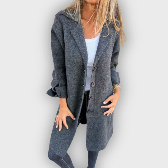 R&B | Lässiger langer Mantel mit Revers