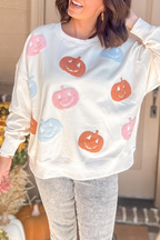 R&B| Casual Pumpkin Patch O-Ausschnitt Sweats
