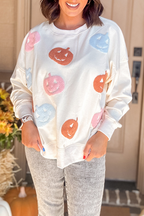 R&B| Casual Pumpkin Patch O-Ausschnitt Sweats