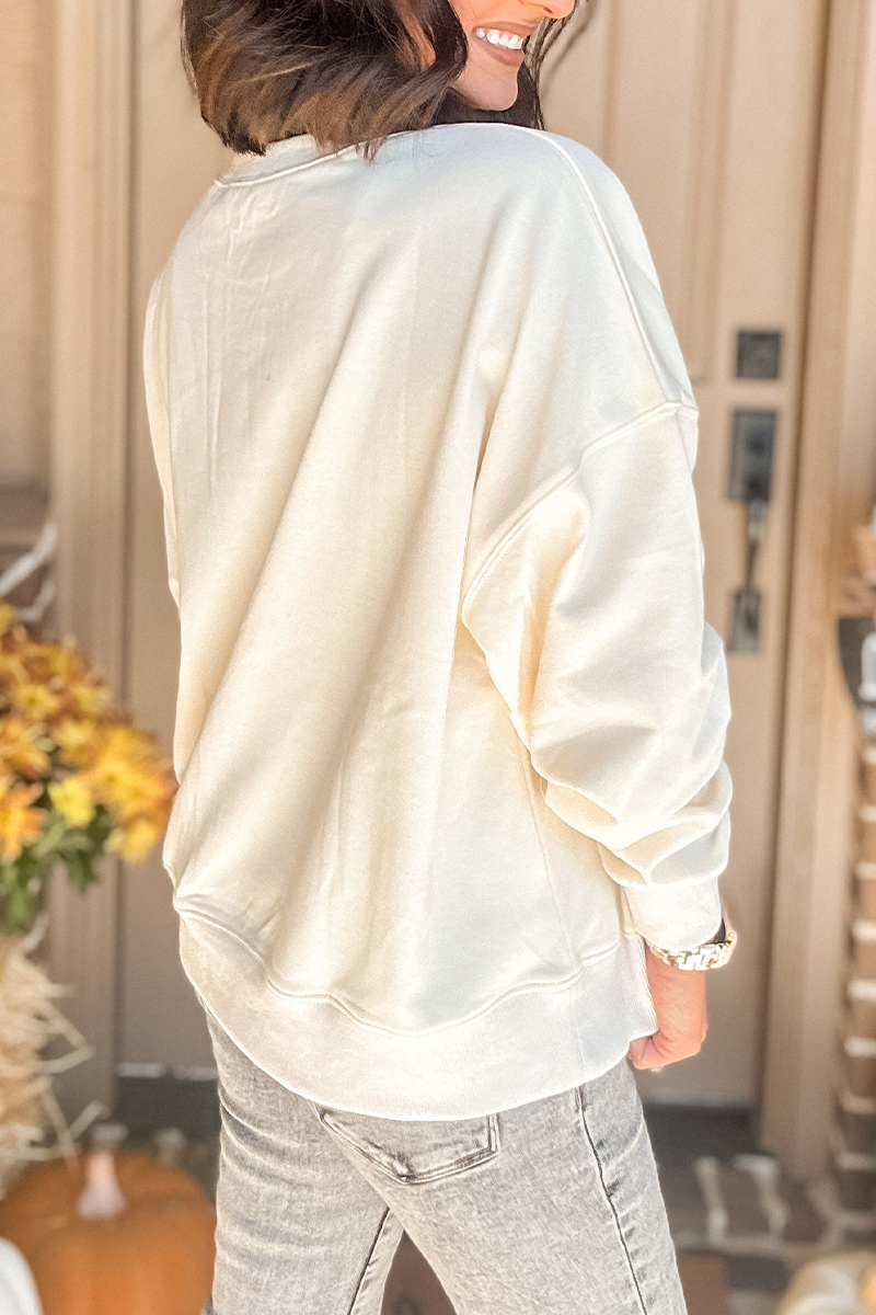R&B| Casual Pumpkin Patch O-Ausschnitt Sweats