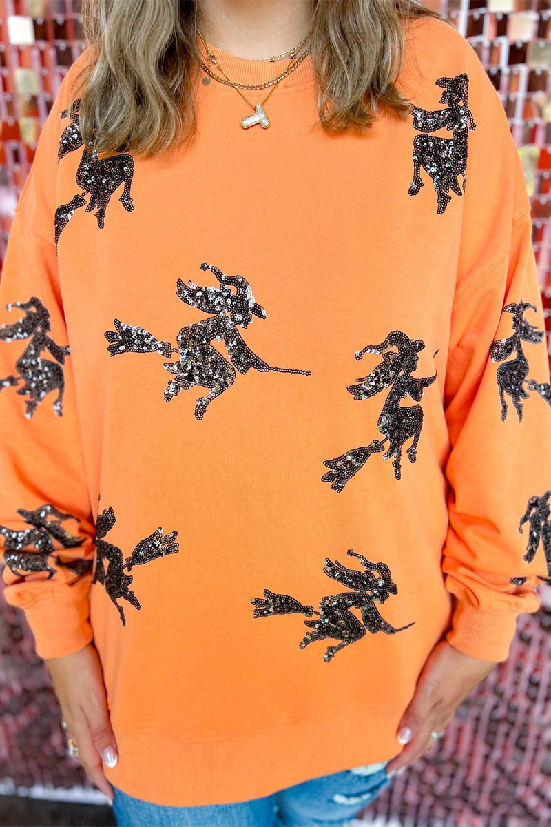 R&B| Casual Figur Bestickt Pailletten O-Ausschnitt Sweats