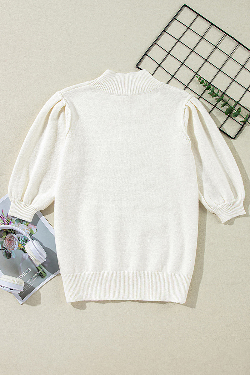 R&B | Lässiger Weihnachtsbaum Pailletten Patchwork Halber Turtleneck Pullover