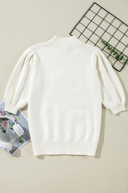 R&B | Lässiger Weihnachtsbaum Pailletten Patchwork Halber Turtleneck Pullover