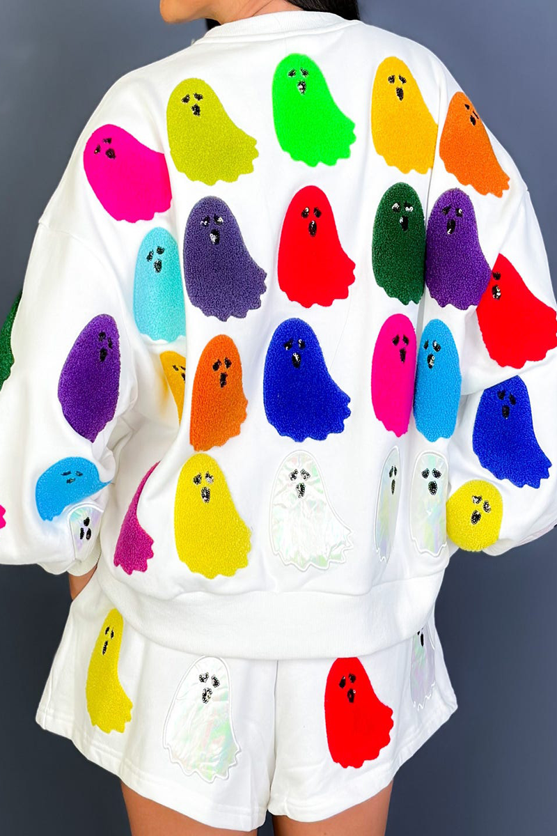 R&B| Lässig Täglicher Ghost Pocket Patchwork Kontrast O-Hals Langarm Zwei Teile