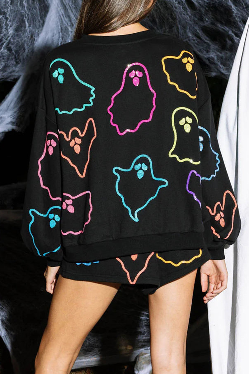 R&B| Lässig Täglicher Ghost Pocket Patchwork Kontrast O-Hals Langarm Zwei Teile