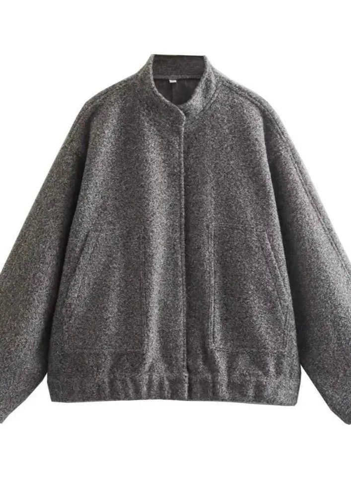 R&B | Klassische Bouclé Bomberjacke
