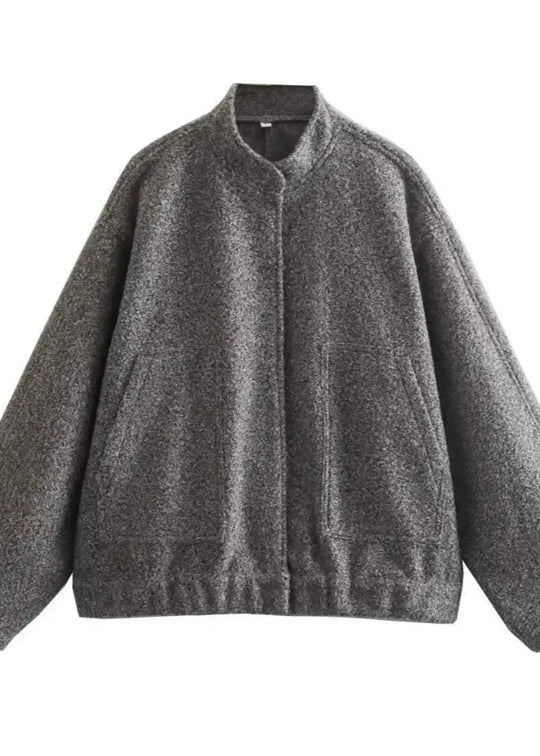 R&B | Klassische Bouclé Bomberjacke