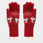 R&B | Weihnachtsrentiermuster Muster Mütze Schal Handschuhe Set (6 Farben)