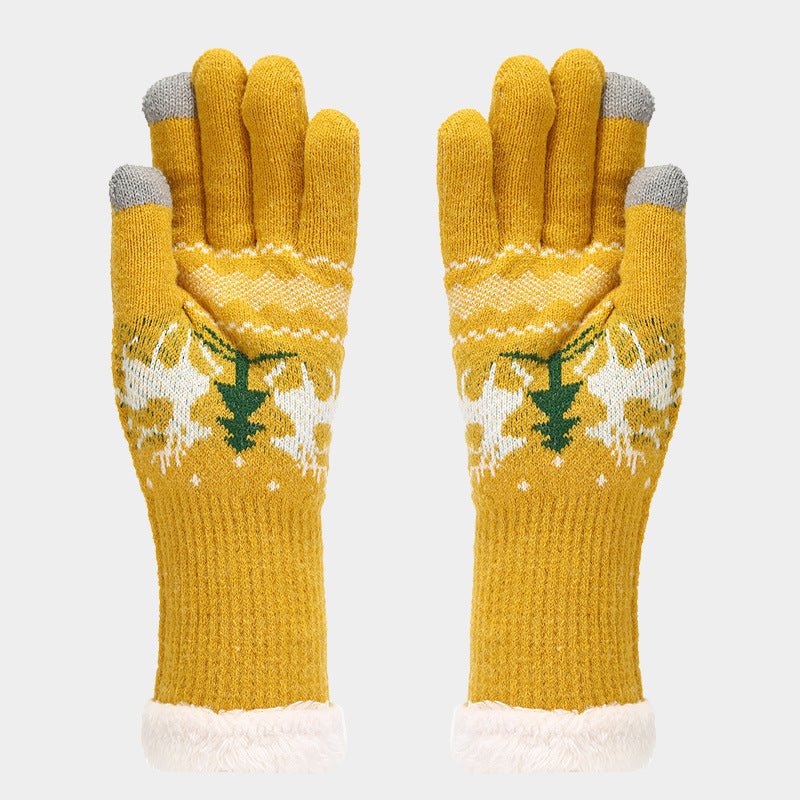 R&B | Weihnachtsrentiermuster Muster Mütze Schal Handschuhe Set (6 Farben)