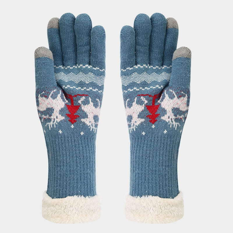 R&B | Weihnachtsrentiermuster Muster Mütze Schal Handschuhe Set (6 Farben)