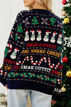 R&B | Casual Daily Schneeflocken Weihnachtsbaum Buchstaben WR&Ben Kontrast O Hals Pullover