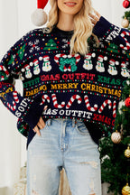R&B | Casual Daily Schneeflocken Weihnachtsbaum Buchstaben WR&Ben Kontrast O Hals Pullover