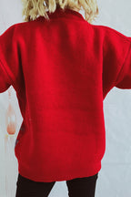 R&B | Lässiger Weihnachtsbaum Pailletten Patch Rundhals Pullover