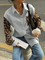 R&B | Damenbluse mit Leo-Details Auffällig, Locker & Streetstyle Bereit