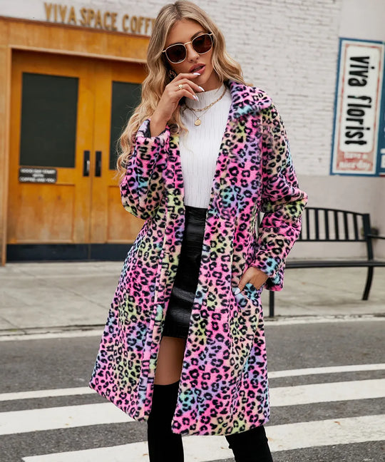 R&B | Plüschjacke mit Leopardenmuster