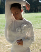 R&B | Gemütlicher 3D Rosenstrickpullover mit Lässiger Passform