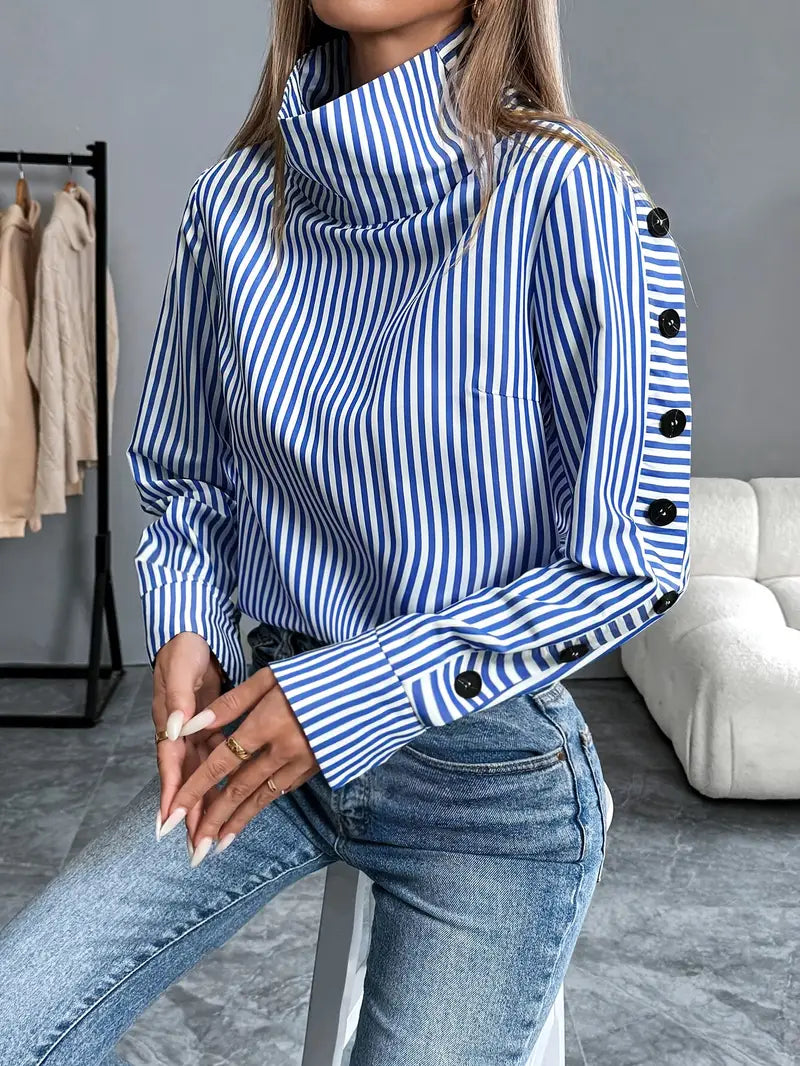 R&B | Stylische Gestreifte Bluse Aus Baumwolle