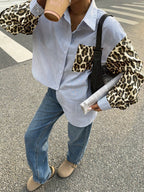 R&B | Damenbluse mit Leo-Details Auffällig, Locker & Streetstyle Bereit