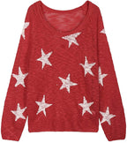 Damen stylischer Strickpullover mit Sternenmotiv R&B