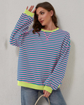 ÜBERGROßES, GESTREIFTES SWEATSHIRT MIT LANGEN ÄRMELN