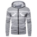 Herren Kapuzenjacke mit kreativem Rentierdesign und weichem Innenfutter