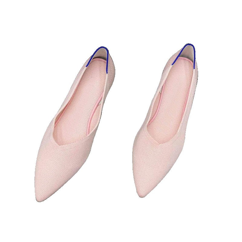 Damen spitz zulaufende Ballerinas aus elastischem Gewe