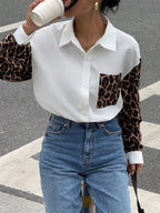 R&B | Damenbluse mit Leo-Details Auffällig, Locker & Streetstyle Bereit