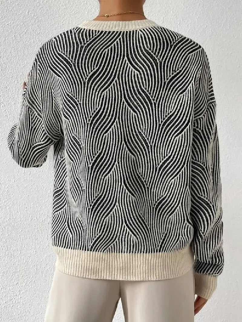 R&B | Entspannter Pullover mit abstraktem Muster