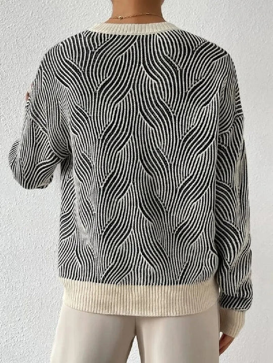 R&B | Entspannter Pullover mit abstraktem Muster