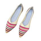 Damen spitz zulaufende Ballerinas mit dekorativem Stripen-Design