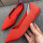 Damen spitz zulaufende Ballerinas mit atmungsaktivem Obermaterial