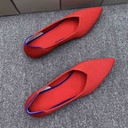 Damen spitz zulaufende Ballerinas mit atmungsaktivem Obermaterial
