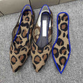Damen elegante spitz zulaufende Ballerinas mit modischem Leopardenmuster