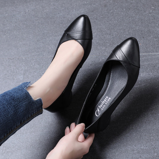 Damen elegante Ballerinas mit komfortabler Absatzhöhe und modischem Knickdesign R&B