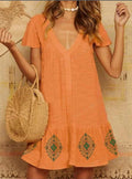 Damen Sommerkleid mit dekorativer Stickerei R&B
