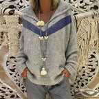 Damen Kapuzenpullover mit Strukturmuster und auffälligen Akzenten R&B