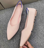 Damen spitz zulaufende Ballerinas aus elastischem Gewe